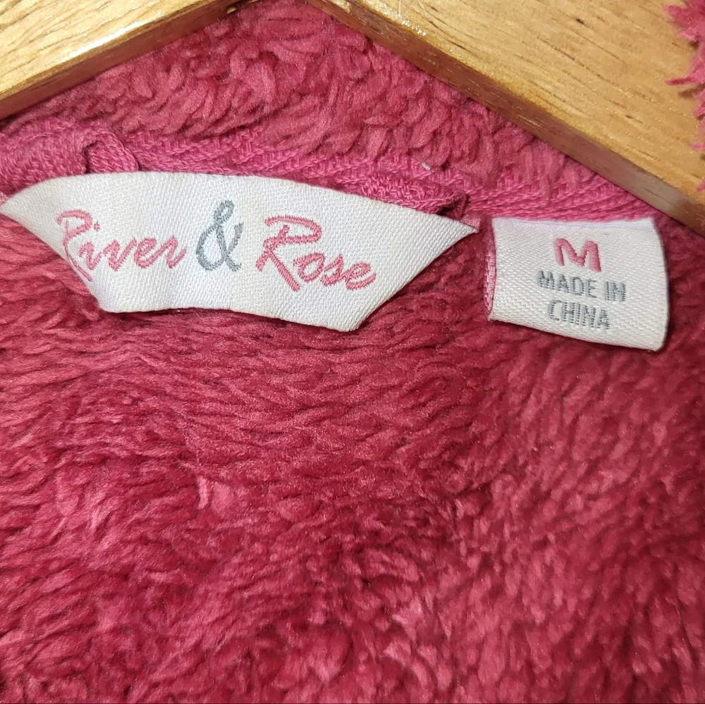 River Rose‎ Sherpa Western Blanket Print Full Zip Vest Women's Size Medium